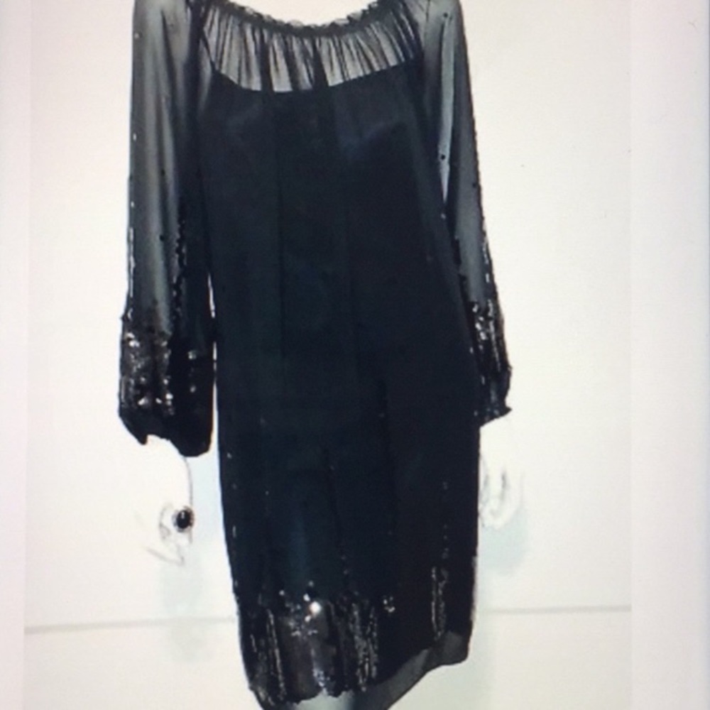 Nurture Black Sequenced Dress by Lamaze (Size S)